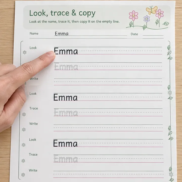 Look, trace & copy use example: Look at the solid name.
