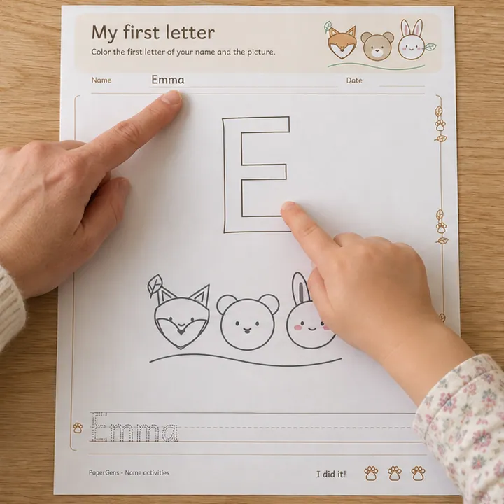 My first letter use example: Notice the first letter.